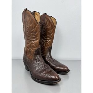 Vintage Palamino Cowboy Boots Mens 9.5 C Brown Bullhide Equestrian Western Rodeo